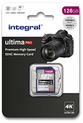 Integral na karta SD 256 GB, Premium 4K, SDXC szybka karta pamięci do 100 MB/s, V30, UHS-I, U3 128 GB