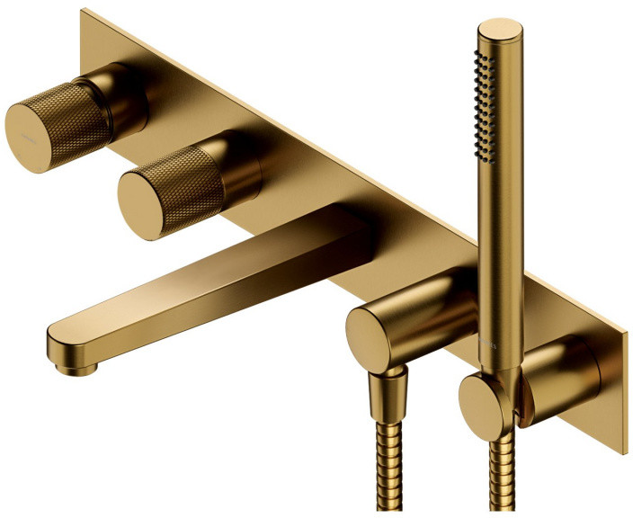 Omnires Contour Bateria wannowa podtynkowa z zestawem złoto szczotkowane CT8037/1GLB