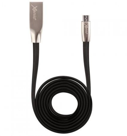 Xenic USB-MICRO USB 1,2M metalowe końcówki czarny