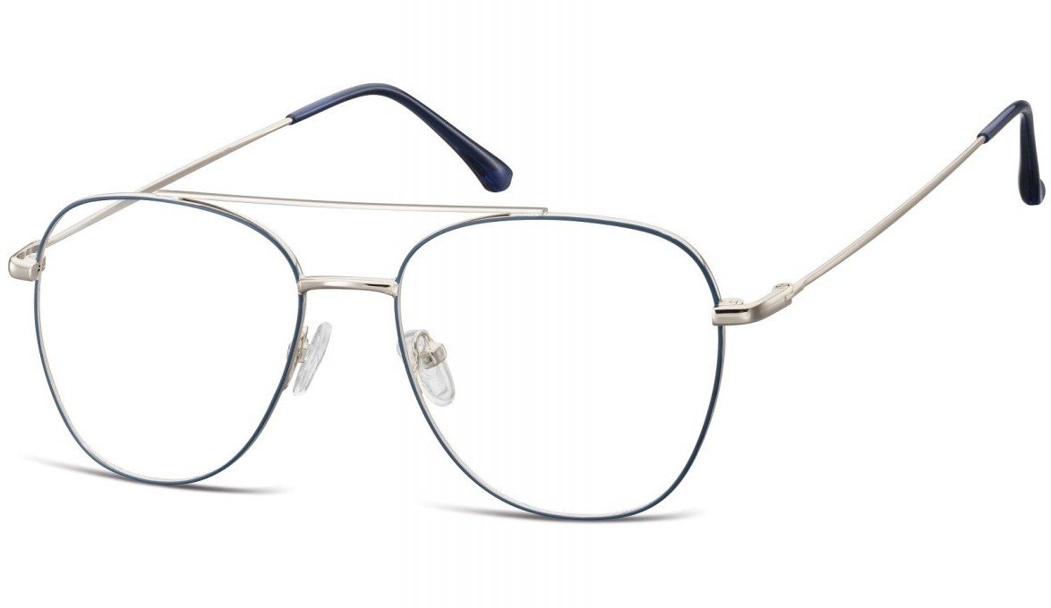 Sunoptic Oprawki okulary Pilotki zerówki korekcyjne 922F granatowo-srebrne 922F