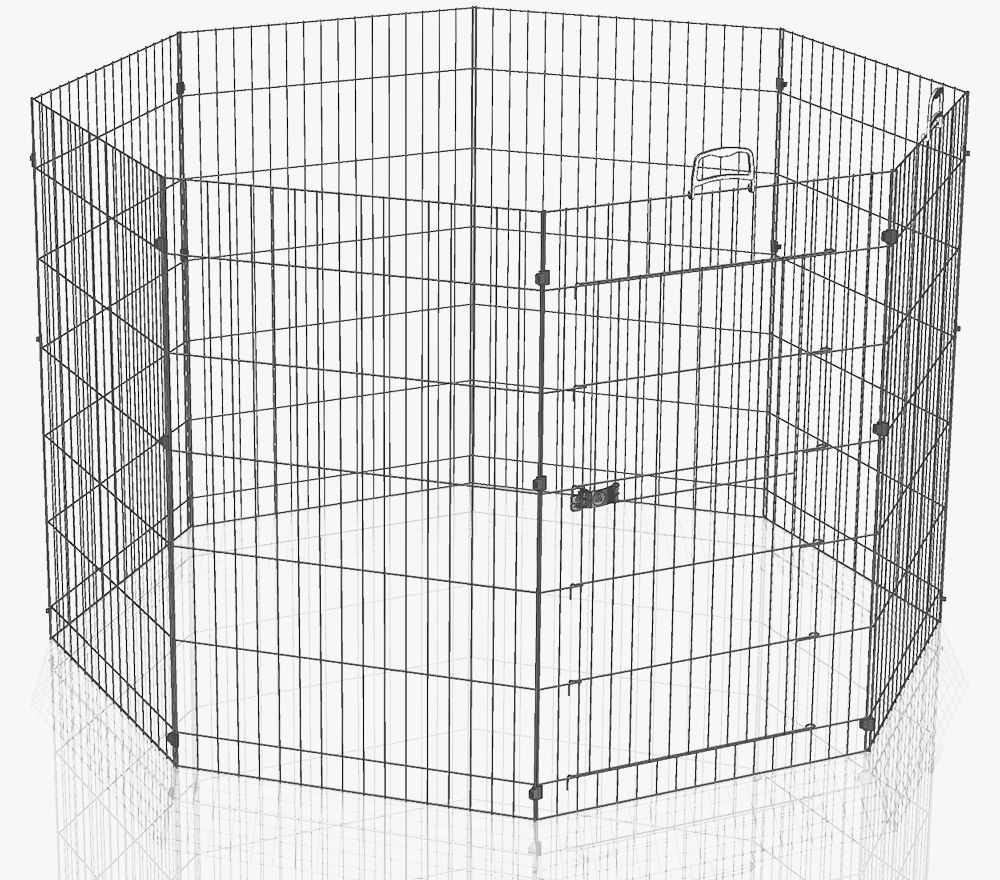 Ferplast Ośmiokątny kojec - Rozmiar L: 8 elementów (szer. x wys.: 57 x 91,5 cm)