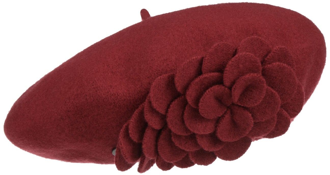 Beret Baskijski Agris Flower by Lierys, bordowy, One Size
