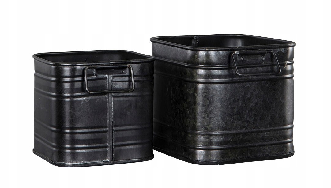 2 szt. Donica Luke styl loft Czarna