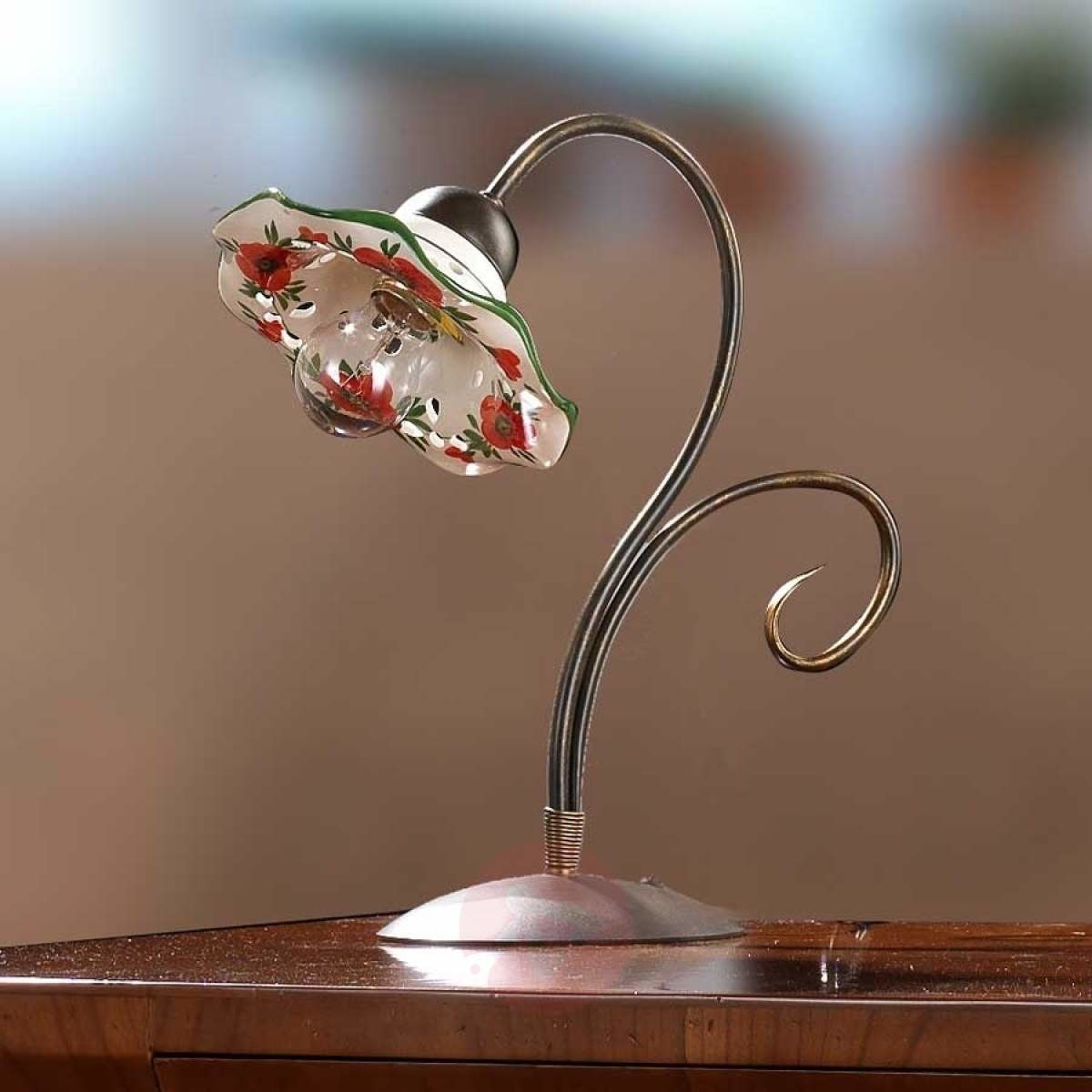 CERAMICHE Lampa stołowa ROSOLACCI z ceramicznymi kloszami