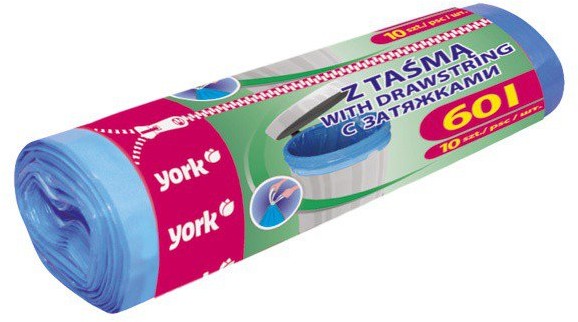 York Worki na śmieci z taśmą 60 l 10 szt 90620