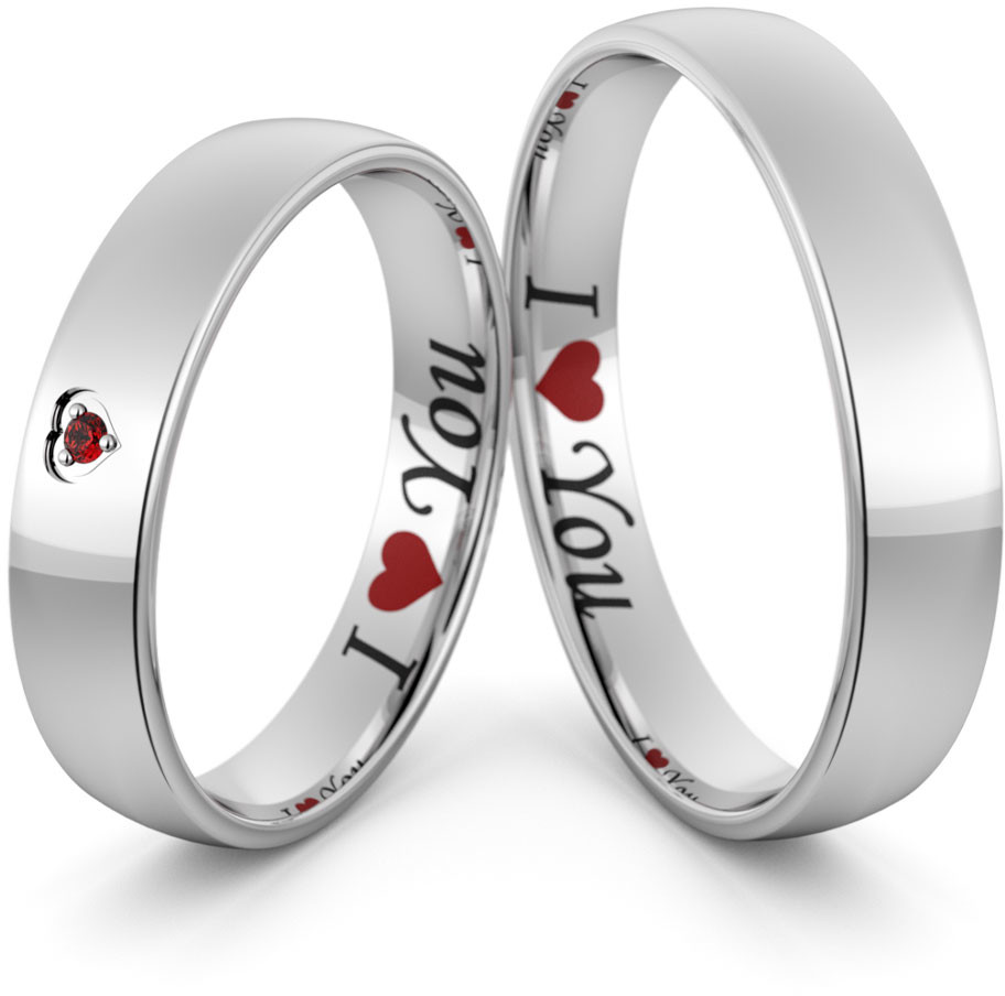 Eminence Obrączki srebrne z grawerem i love you i sercem - wzór Ag-522 Ag-522