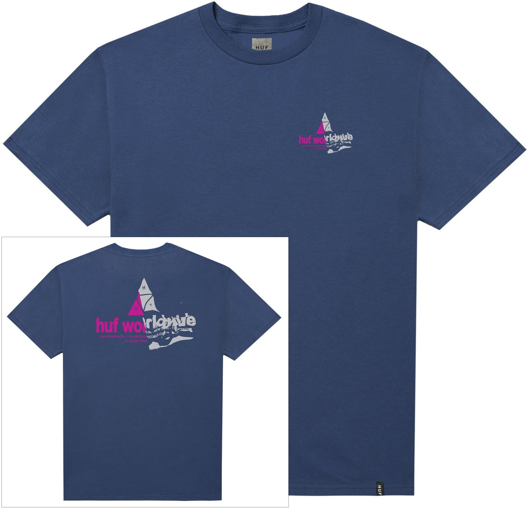 HUF t-shirt HUF GIGA MELT TRIPLE TRIANGLE TEE Insignia Blue