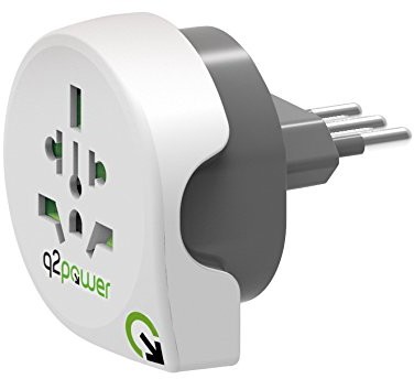 Q2 Power q2power World Plug Adapter podróżny, biały/szary 19071574