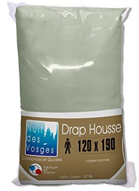 Nuit des Vosges Nuit z Wogezów 2185256 cotoval prześcieradło z gumką Uni bawełna mysz Szary 120x190 cm 2185256