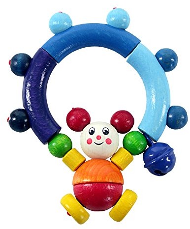 Hess Holzspielzeug Hess drewnianych zabawek 11024  grzechotka z drewna myszy edda, ok. 12 cm