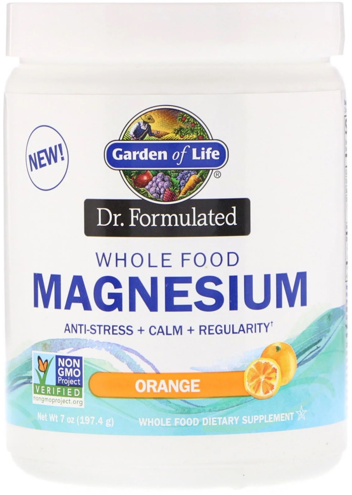 GARDEN OF LIFE Dr. Formulated Whole Food Magnesium 421g Pomarańcz