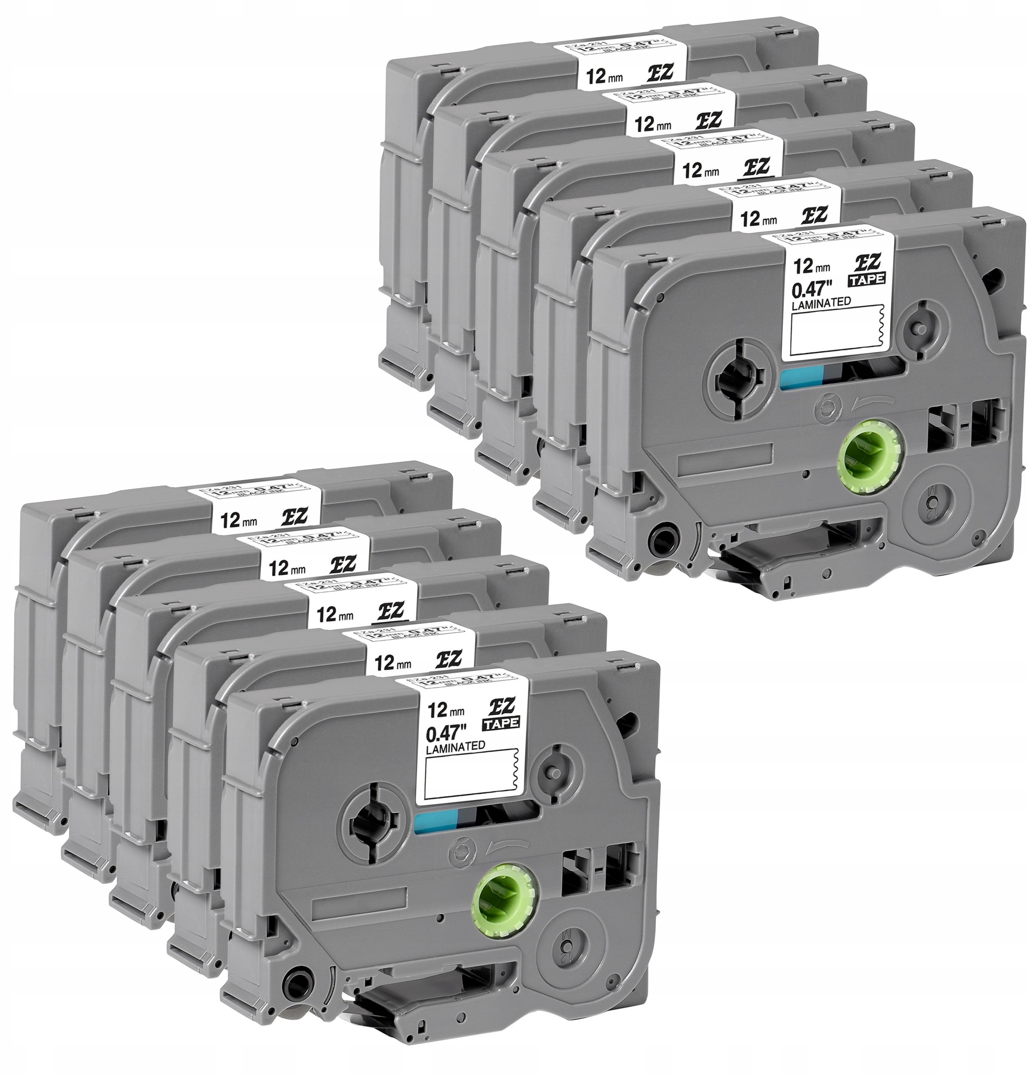 Brother 10x Taśma do TZ231 12mm biała PT-H105 H101