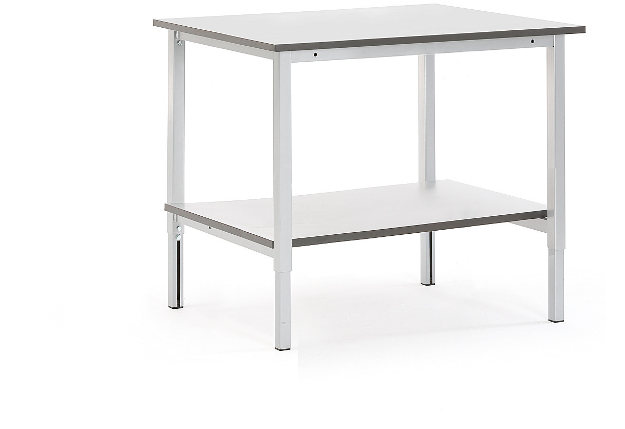 AJ Stół warsztatowy z regulacją wysokości i półką dolną regulacja ręczna 120 2740911