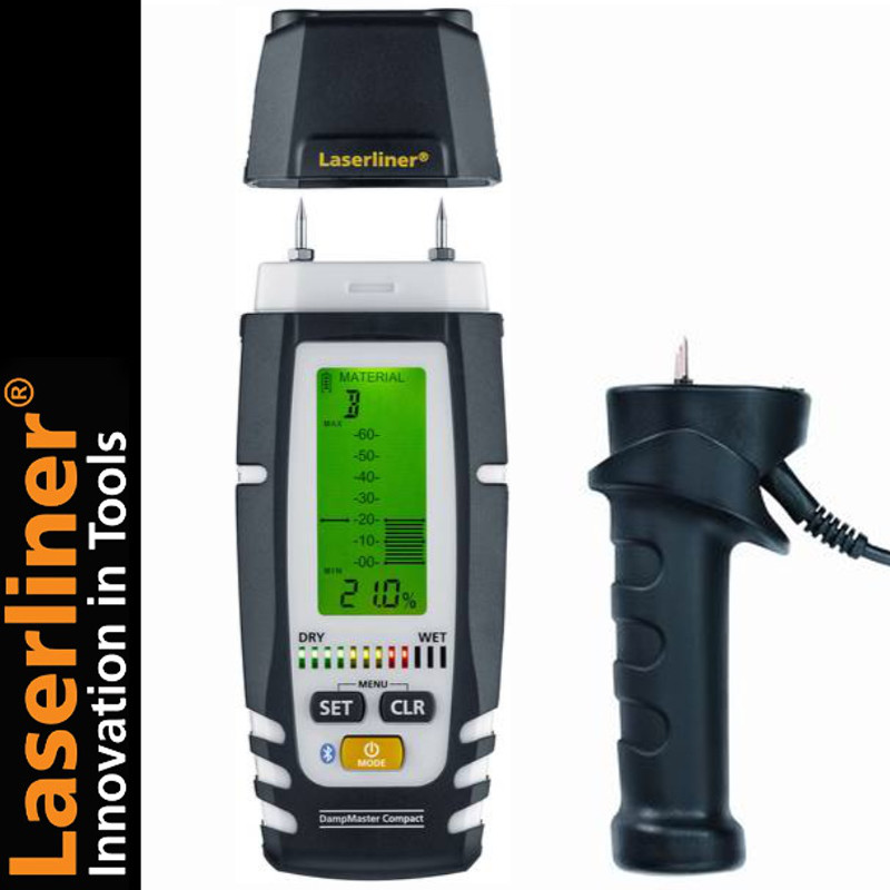 LASERLINER Wilgotnościomierz DampMaster Compact + elektroda ręczna Hammer Probe 082.321A + 082.02