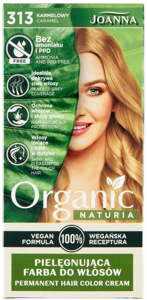 Joanna Naturia Organic pielęgnująca farba do włosów 313 Karmelowy