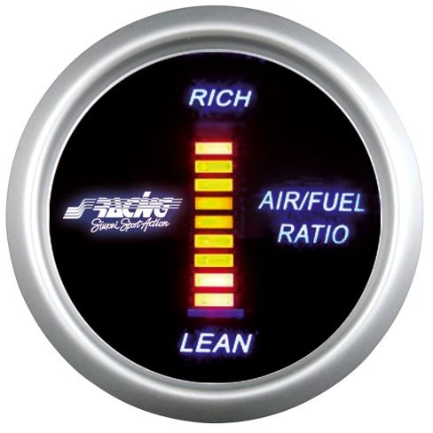 Simoni Racing Stosunek simoni Racing AFR/D hand-powietrza i paliwa Gauge, niebieski retro Lighted, White Face AFR/D