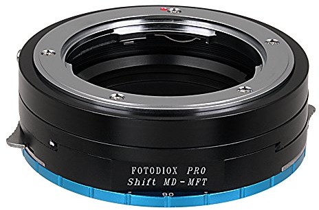 Fotodiox Pro Lens Mount Shift adapter Minolta SR (MD Mount Lenses to to MFT/MC) (Micro 4/3, M4/3) Mount Mirrorless camera (AS wyszukiwania OM-D E-M10, LUMIX GH4, and Black Magic Pocket Cinema Camera) MD-MFT-Pr