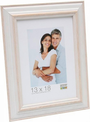 Deknudt Ramka S221H1 13x18 Wooden white with beige - S221H1 13x18