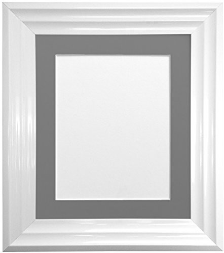 NA FRAMES BY POST FRAMES BY POST Firenza Biała ramka zdjęcia z ciemnoszarym mocowaniem, plastikowe szkło, 25 x 20 cm, rozmiar zdjęcia 18 x 12 cm FIRENZAWHT-DARKGREYMOUNT10875