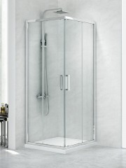 New Trendy K-0465 K-0465 Kabina prysznicowa NEW PRAKTIC kwadratowa drzwi przesuwne podwójne 80x80x195 szkło czyste 6mm Active Shield