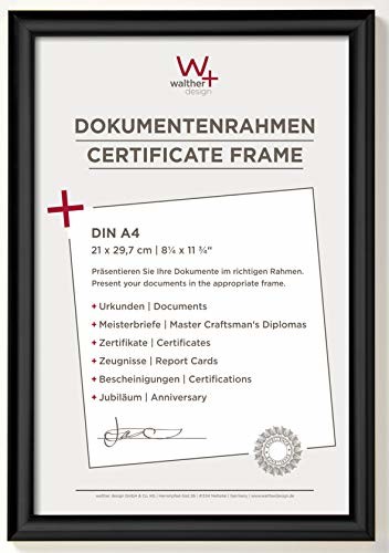 Walther design KP130B Trendstyle ramka z tworzywa sztucznego 21 x 29,7 cm DIN A4, czarna