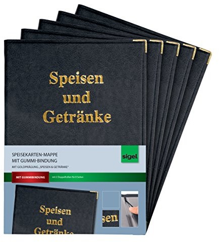 Sigel kart potraw-binder z złoty-tłoczeniem i guma-wiązanie, czarny SM100/5