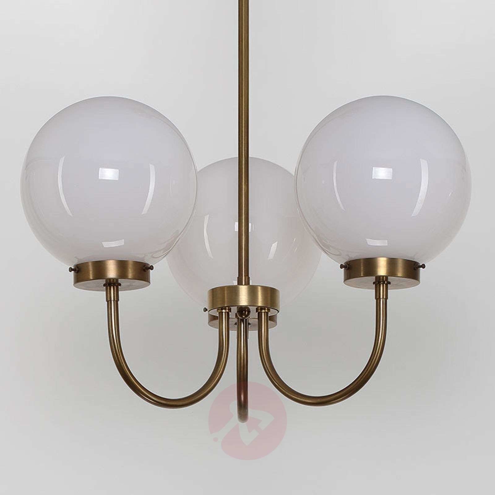 Berliner Messinglamp Dreiflammiger Messing-Kronleuchter D119