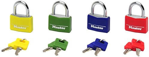 Master Lock kłódkę z aluminium z powłoki Vinyl 40 MM  sortowane kolorystycznie, 9141eurdcol