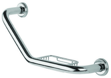 Bemeta Poręcz kątowa ścienna z mydelniczką 46x22 cm chromowana 106107031 106107031