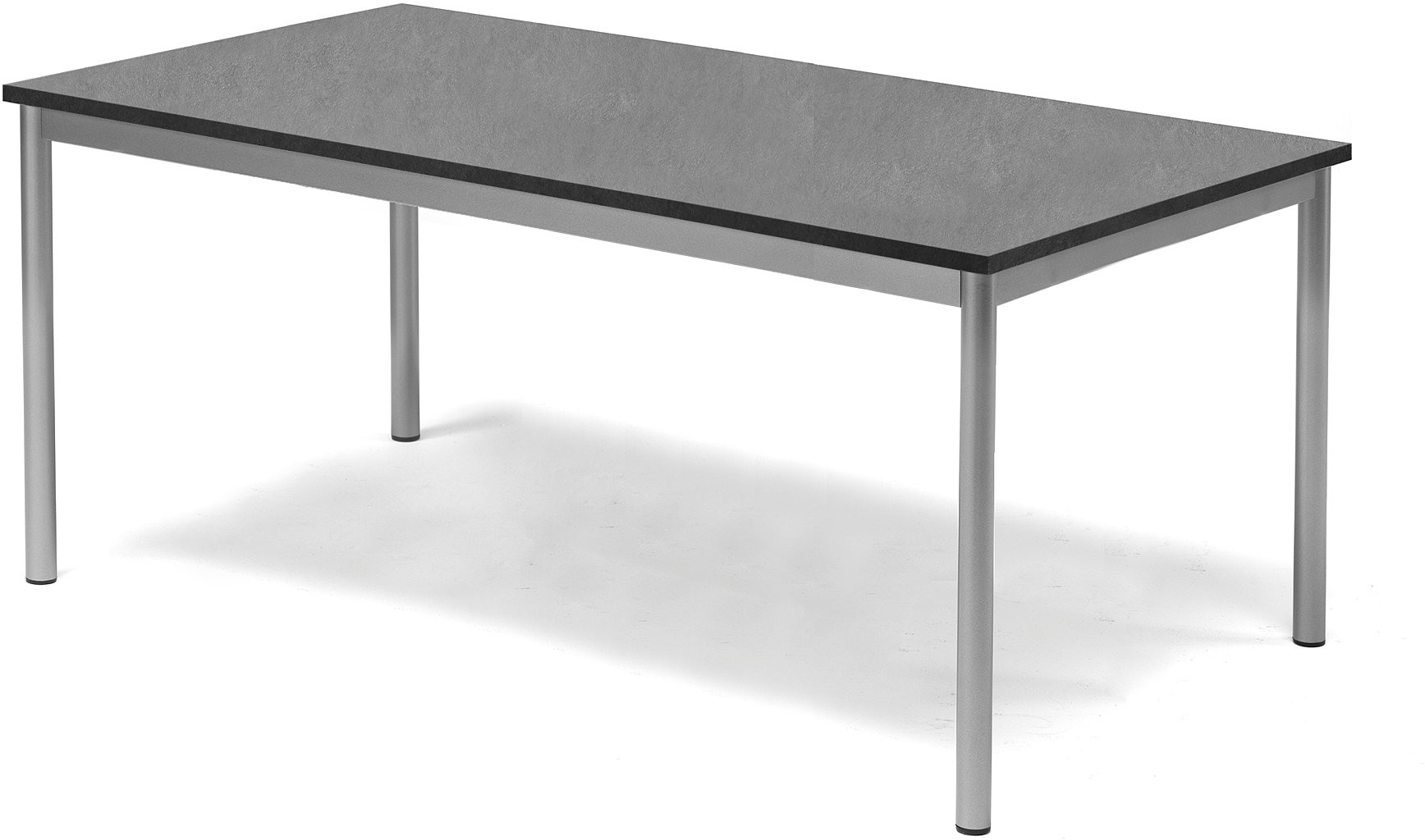 AJ Produkty Table Sonitus 1400x800h.600 mm. Frame silver, tabletop darkgrey linole
