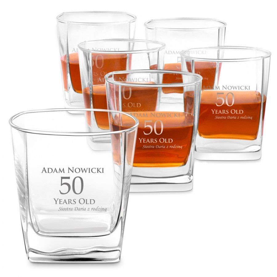 Murrano Szklanki grawerowane do whisky x6 komplet dedykacja dla brata na 30 6xSZC-030