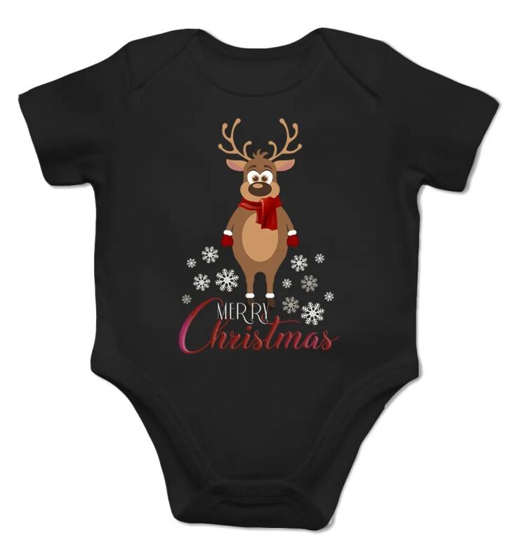 Koszulkowy Merry Christmas - reniferek - body dziecięce z nadrukiem 12338