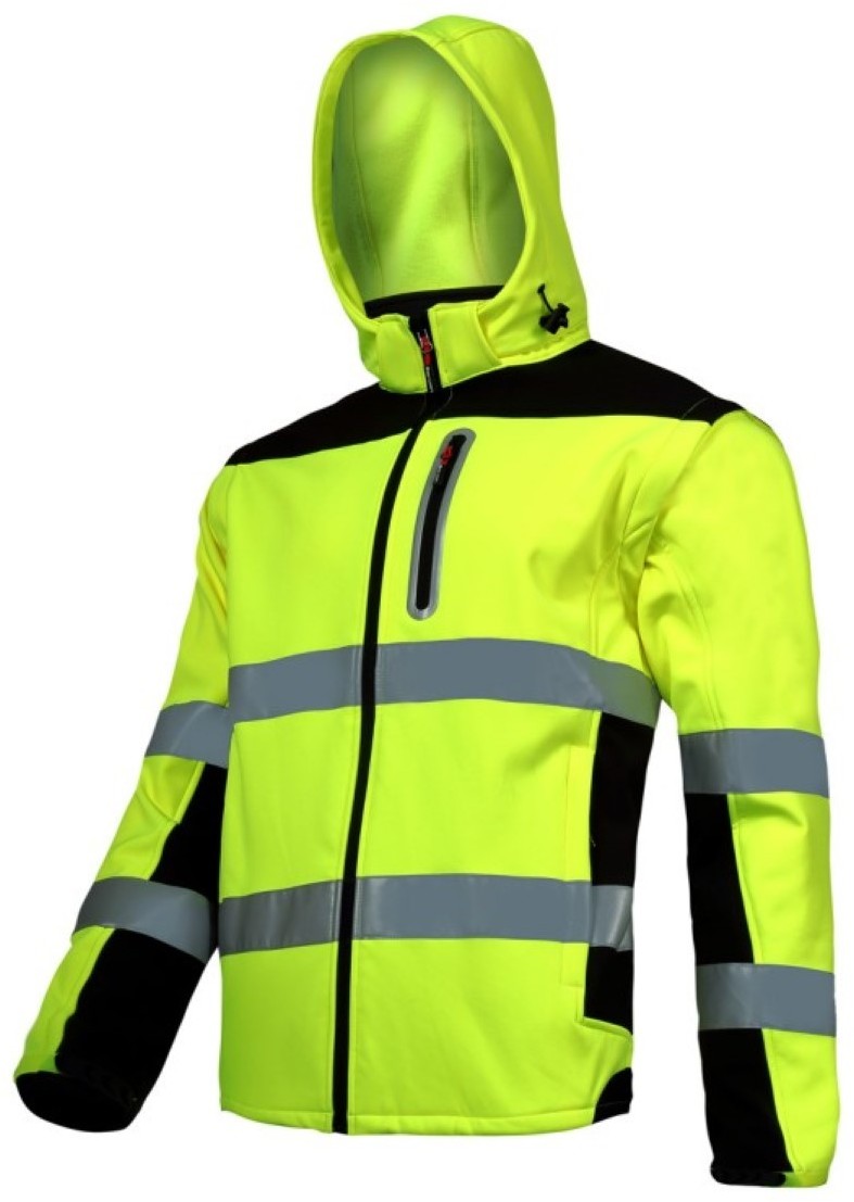 LAHTI PRO Kurtka Softshell Ostrzegawcza Z Odpinanymi Rękawami ŻÓŁTY XL L4091904 27426