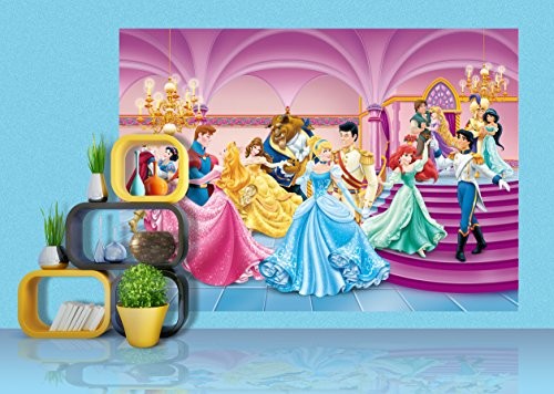 Disney AG Design ftds1928 Princess księżniczek, fototapeta papieru do pokoju dziecięcego 255 x 180 cm 2 części, papier, wielokolorowa, 0,1 x 255 x 180 cm FTDs1928