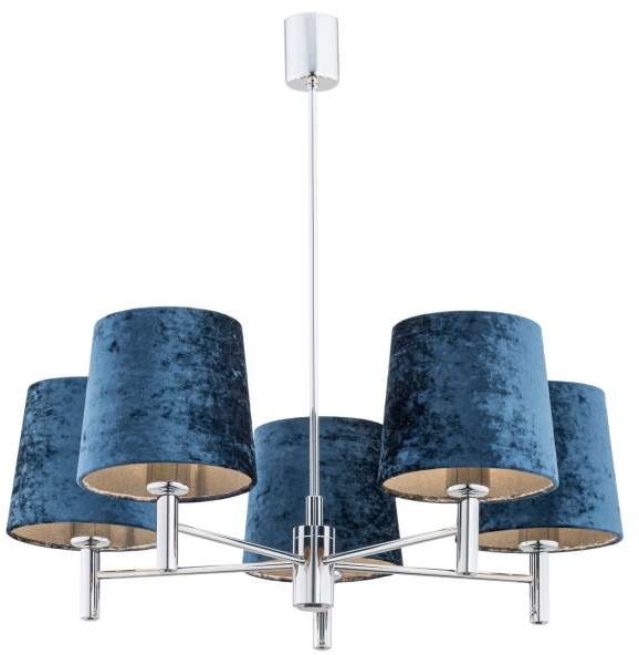 Argon Żyrandol LAMPA wisząca BOLZANO 2074 abażurowa OPRAWA welurowy zwis granatowy 2074