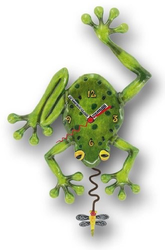 ENESCO Żywica Enesco C106 Zegar ścienny, żaba, żabi król, 28,5 cm C106