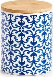 Zeller Słoik do przechowywania "Maroko" 600 ml ceramiczny niebieski biały 9,5x12,2 cm 19818