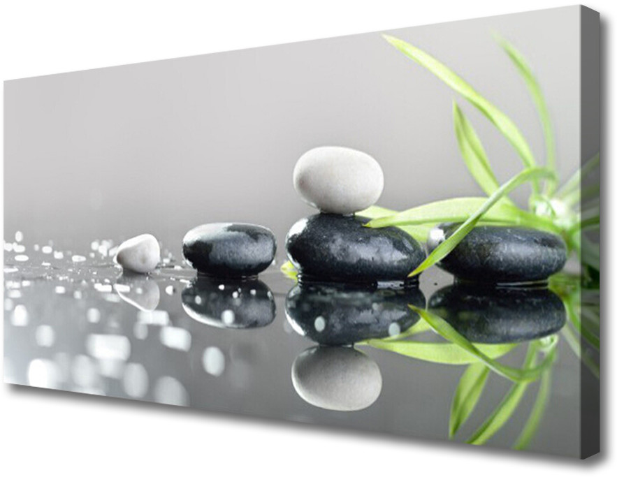 PL Tulup Obraz na Płótnie Kamienie Zen Trawa Spa 125x50cm