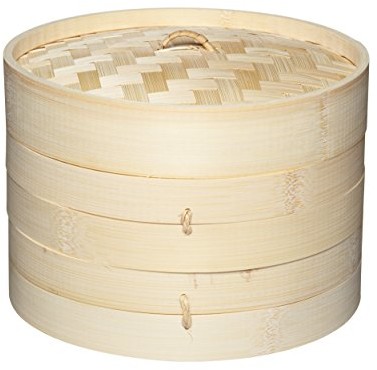 Kitchen Craft Pure Oriental bambusowych koszy na parę z 2 poziomami, z pokrywką KCBAMBOO Kitchen Craft
