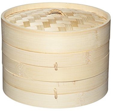 Kitchen Craft Pure Oriental bambusowych koszy na parę z 2 poziomami, z pokrywką KCBAMBOO Kitchen Craft