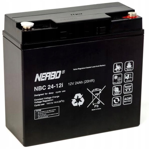 Akumulator Agm żelowy Nerbo Nbc 24-12i (12V 24Ah)