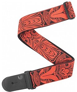 D'Addario D'Addario Woven Pasek gitarowy, Tiki Mask, Red T20W1423