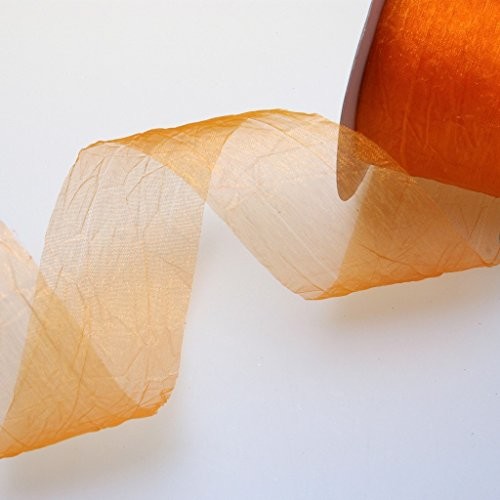 Deko AS GmbH Crash organza Pomarańczowy  50 MM szerokości  rolka 20 meter  68050 20-R 50 68050 20-R 50