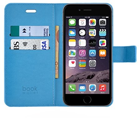 4-Ok 4-Ok portfel etui z klapką do Apple iPhone 6 - niebieskie FWIP6A