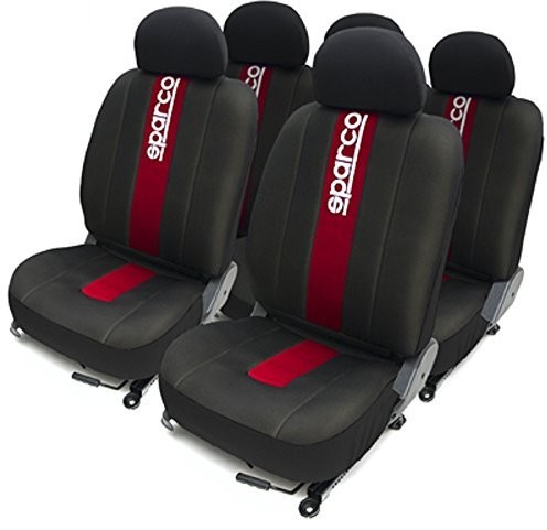 Sparco Pokrowce na siedzenia kompletny zestaw z czerwonym paskiem SPC1013 SPC1013
