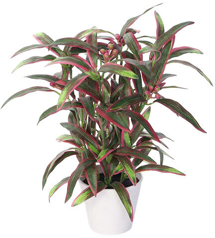 Sztuczna Aukuba w doniczce zielono-fioletowy, 32 cm