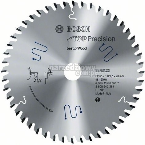 Bosch Piła tarczowa multimaterial top precision, 165 mm, 48 zębów