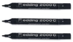 Edding markerów niezmywalnych edding 2000 °C końcówka okrągła 1,5  3 MM Line Black Ref 2000 °C-001 [10 sztuka] 2000C-001