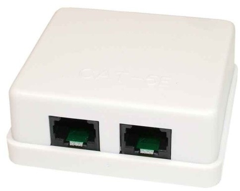 brak danych Puszka natynkowa kat 5e 2x RJ-45 UT