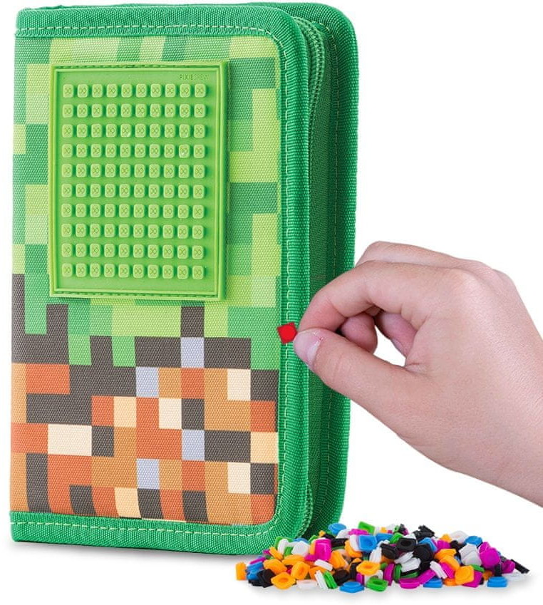 Pixe Crew piórnik szkolny Minecraft zielono brązowy # z wartością produktów powyżej 89zł!
